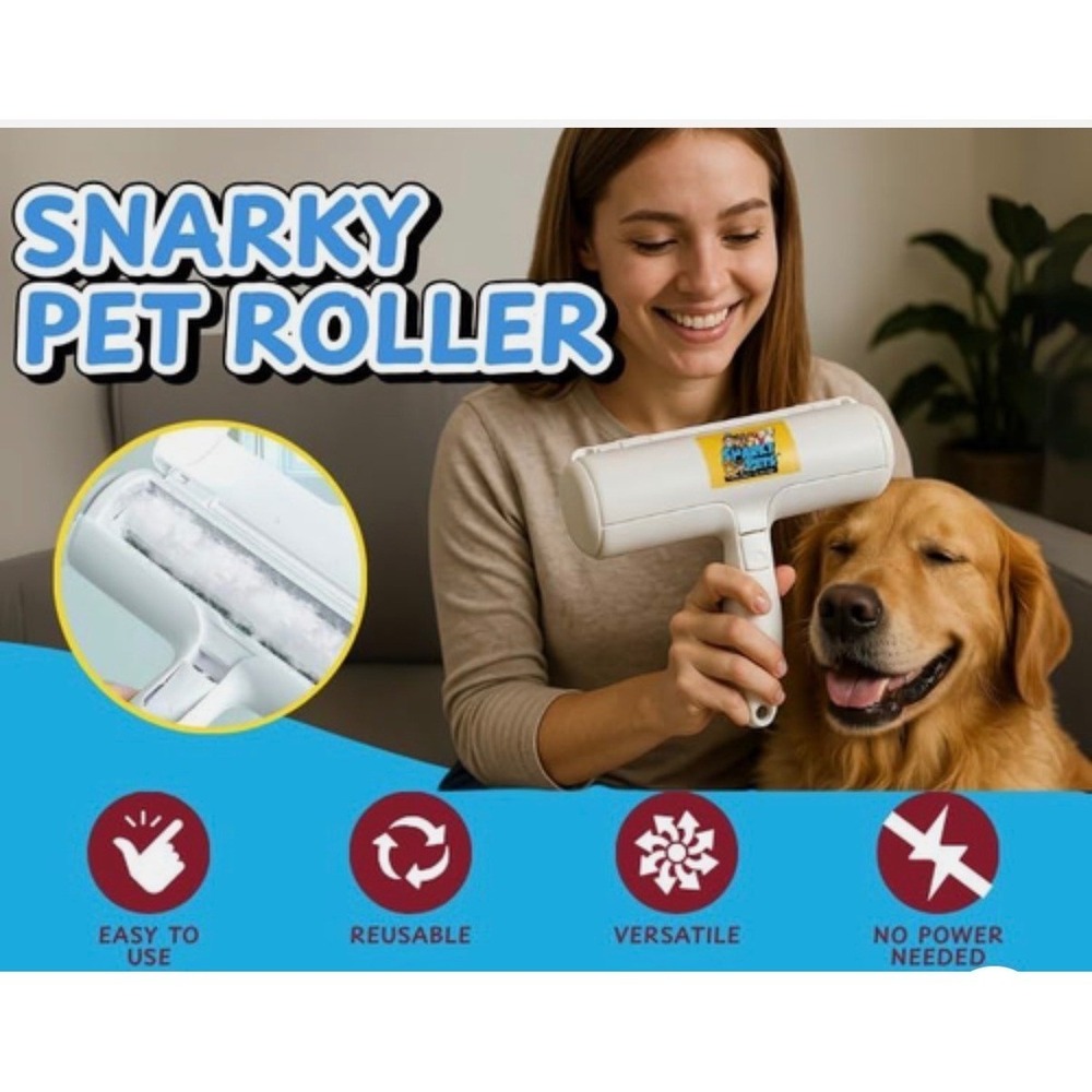 Snarky Pets Reusable Pet Hair Remover Roller‎ - New